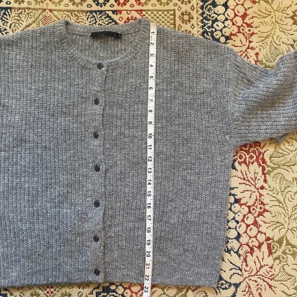 Jenni Kayne Hayes Crewneck Sweater Cardigan Grey Alpaca Wool Size Small S - Picture 13 of 13